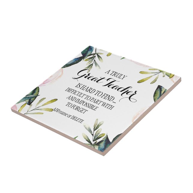 Teacher Leaving Gift Script for Teacher retiring Ceramic Tile (Side)