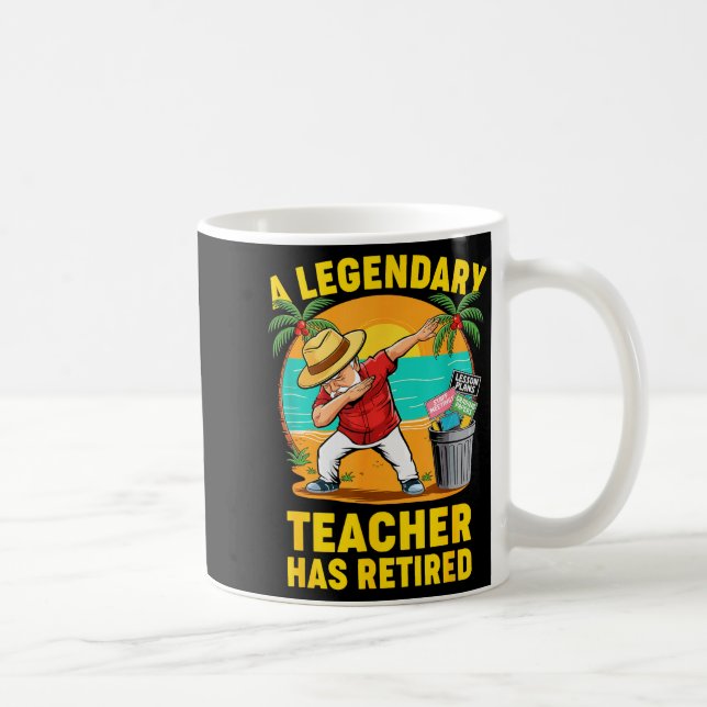 Teacher Legend Has Retired 2025 Happy Retirement P Coffee Mug (Right)