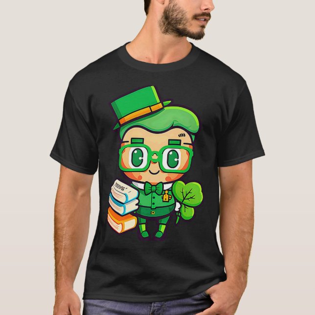 Teacher Leprechaun St Patricks Day Teacher T Shirt (Front)
