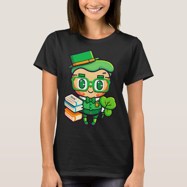 Teacher Leprechaun St Patricks Day Teacher T Shirt (Front)