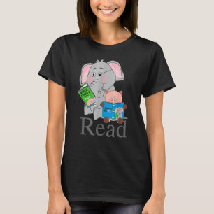 Teacher Library Read Book Club Piggie Elephant Pig T-Shirt
