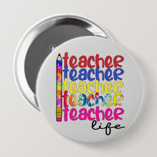 Teacher Life 10 Cm Round Badge