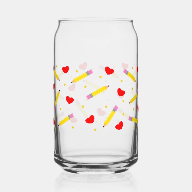 Teacher Life Cute School Can Glass (Front)