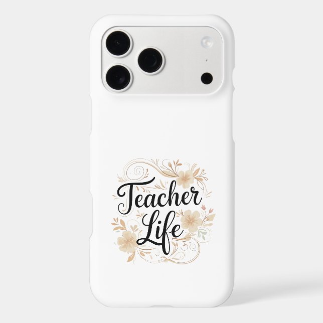 Teacher Life Floral Typography Design (Back)