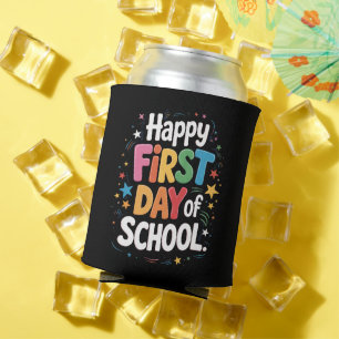 Teacher Life Gift Happy First Day Of School Can Cooler