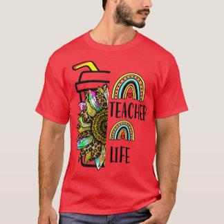 Teacher Life Grade Sunflower Rainbow Tie Dye Love T-Shirt