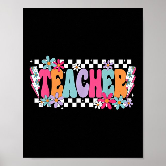 Teacher Life Happy First Day Of School Funny Back  Poster (Front)