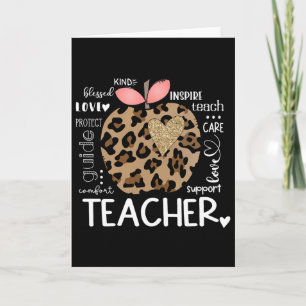 Teacher Life Leopard Apple Teacher's Day Ck To Sch Card