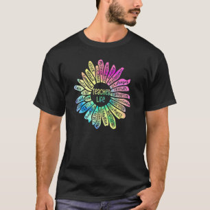 Teacher Life Positive Flower Teacher Motivation T-Shirt