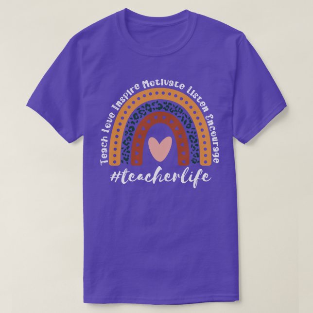 Teacher Life Rainbow 5 T-Shirt (Design Front)