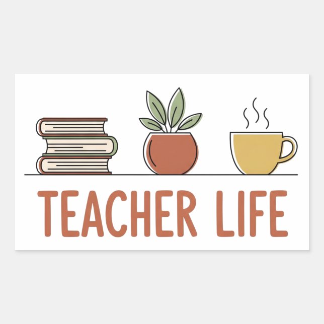 Teacher Life Rectangular Sticker (Front)