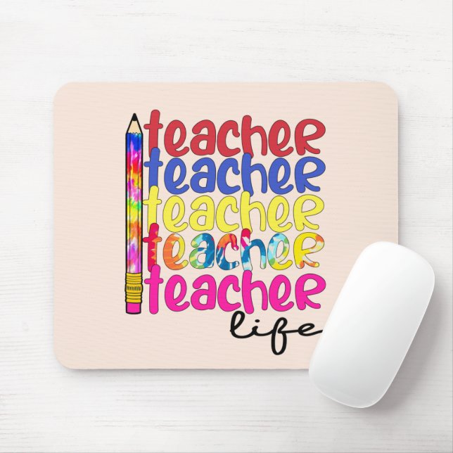 Teacher Life Repeated Pattern - Stylish Educator Mouse Pad (With Mouse)