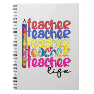 Teacher Life Repeated Pattern - Stylish Educator Notebook