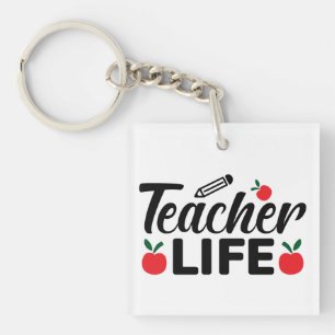 Teacher Life Wordart Key Ring