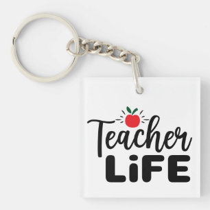 Teacher Life Wordart Key Ring