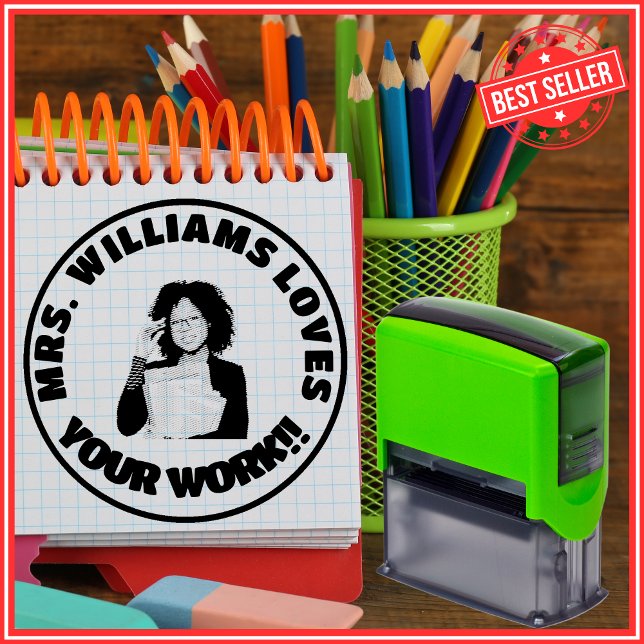 Teacher Likes Your Work Custom Face Photo Self-inking Stamp (Creator Uploaded)