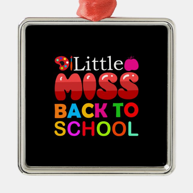 Teacher Little Miss Back To School Metal Ornament (Front)