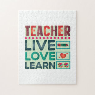 Teacher Live Love Learn Jigsaw Puzzle