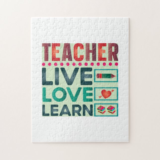 Teacher Live Love Learn Jigsaw Puzzle (Vertical)