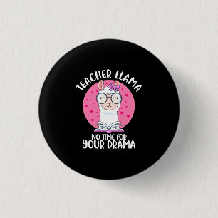 Teacher Llama 3 Cm Round Badge