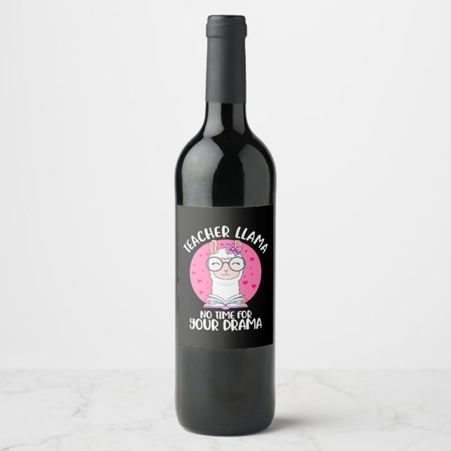 Teacher Llama Wine Label (Front)