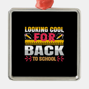 Teacher Looking Cool For Back To School Metal Ornament