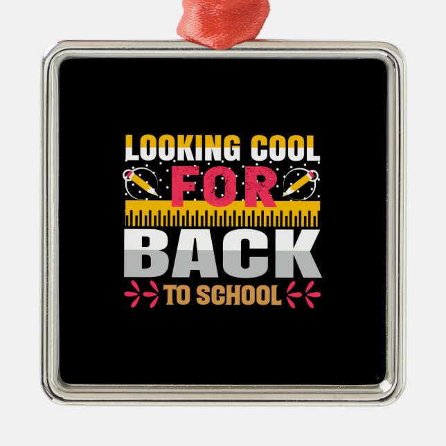 Teacher Looking Cool For Back To School Metal Ornament (Front)