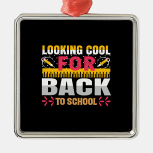 Teacher Looking Cool For Back To School Metal Ornament