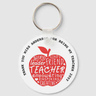 TEACHER LOVE INSPIRE Personalised Gift Under $4 Key Ring