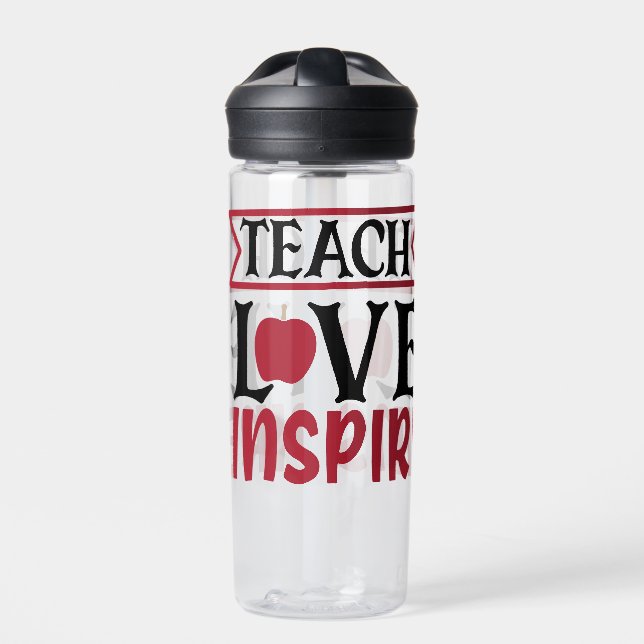Teacher Love Inspire   Water Bottle (Front)