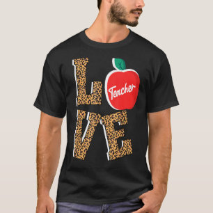 Teacher Love Leopard Cheetah Print Teachers Team T-Shirt