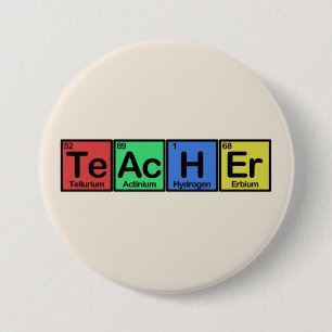 Teacher made of Elements colours 7.5 Cm Round Badge