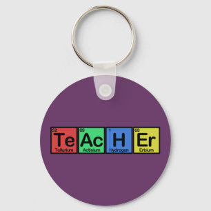 Teacher made of Elements colours Key Ring