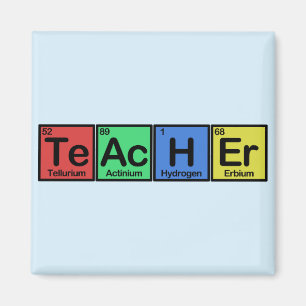 Teacher made of Elements colours Magnet