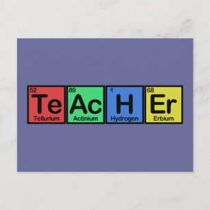 Teacher made of Elements colours Postcard