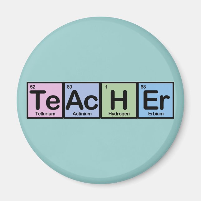 Teacher made of Elements Magnet (Front)