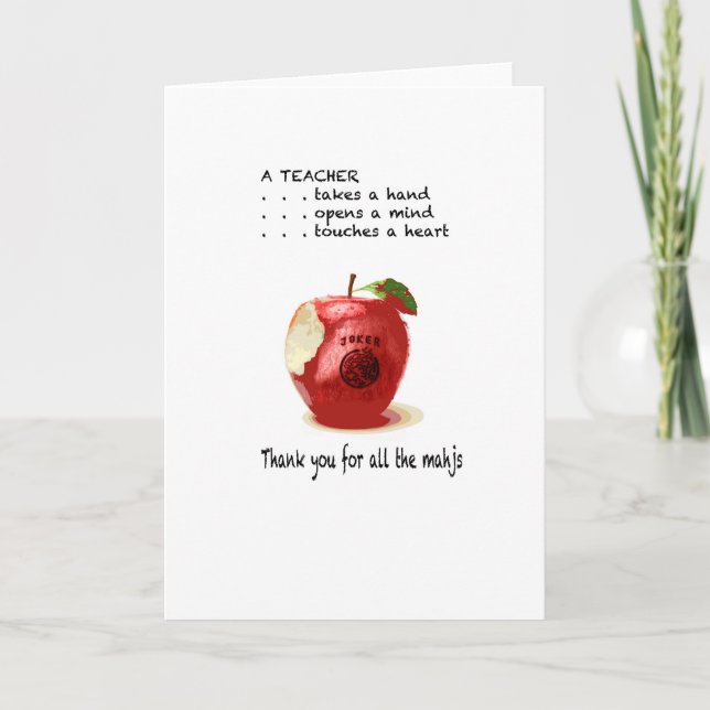 Teacher Mah Jongg Thank You Card (Front)