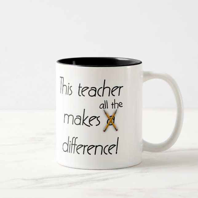 Teacher Makes a Difference Two-Tone Coffee Mug (Right)