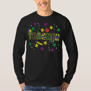 Teacher Mardi Gras Louisiana Carnival NOLA Women M T-Shirt