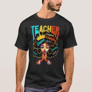 Teacher Melanin Queen Women African American Junet T-Shirt