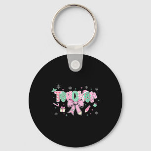 Teacher Merry Christmas Coquette Lace Bow Girl Wom Key Ring