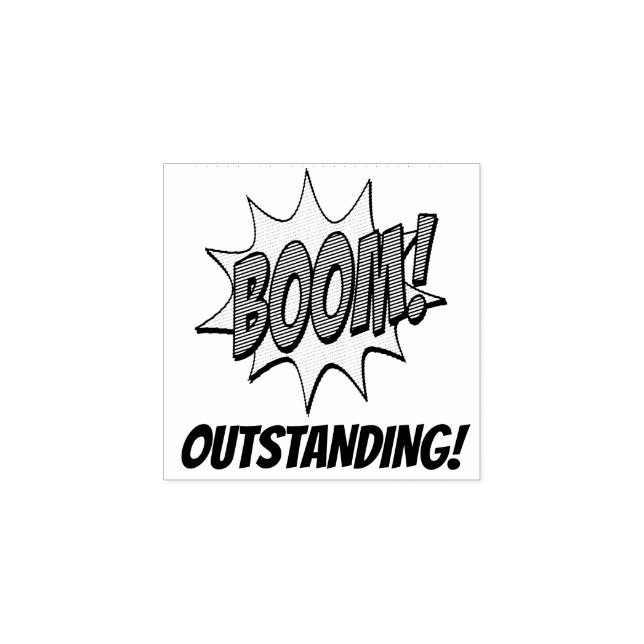 Teacher Message Blast Boom Personalise Rubber Stamp (Imprint)