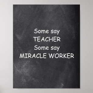Teacher Miracle Worker Chalkboard Class Decoration