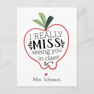 Teacher Miss Seeing You in Class Postcard