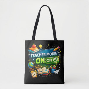 Teacher Mode: ON – Cute Back to School Design Tote Bag