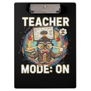 Teacher Mode: ON – Funny Owl Teacher Design Clipboard
