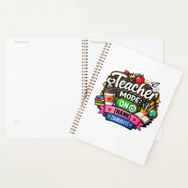  Teacher Mode On Funny Personalised Teacher  Planner (Display)