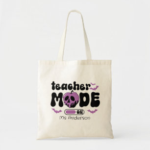 Teacher Mode On Halloween Custom Tote Bag