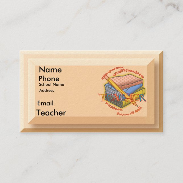 Teacher Motto  business cards (Front)