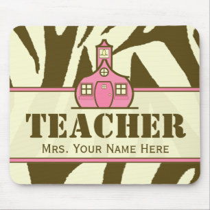 Teacher Mousepad - Brown Zebra Print